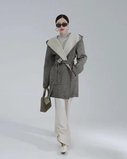 Women's Fashion Reversible Cashmere Coat – Luxury & Versatility