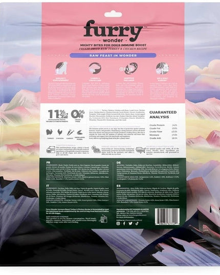 FURRY WONDER Freeze Dried Dog Food, Turkey & Chicken, 16 Oz,