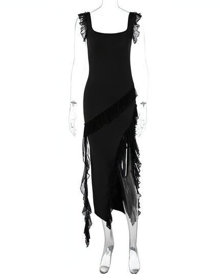 Female Summer Fashionable Stringy Selvedge Stitching Temperament Dress