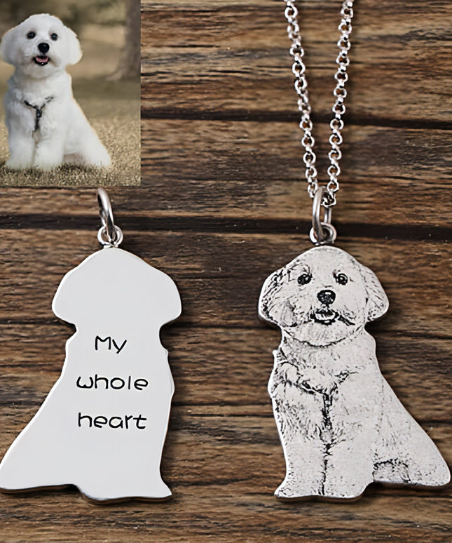 925 Silver Custom Cat And Dog Animal Photo Necklace