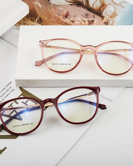 EP Anti-blue glasses European and American flat mirror cat eye glasses