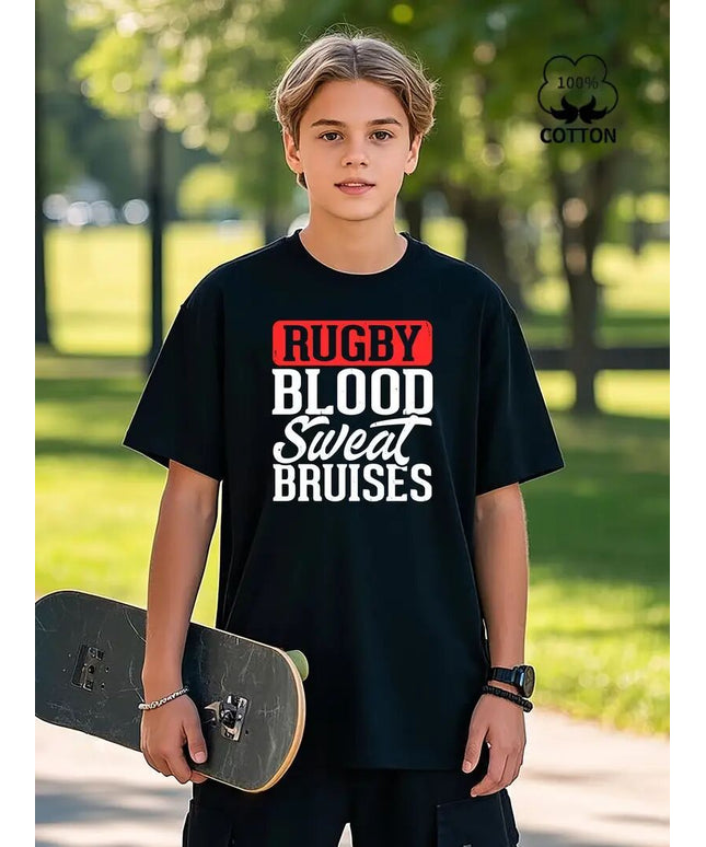 Versatile Letter-Style Short-Sleeved Men
