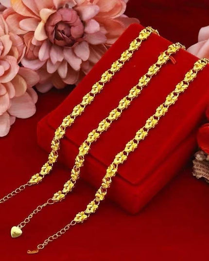 Love Heart Brass Gold Plated Lucky Clover Gift