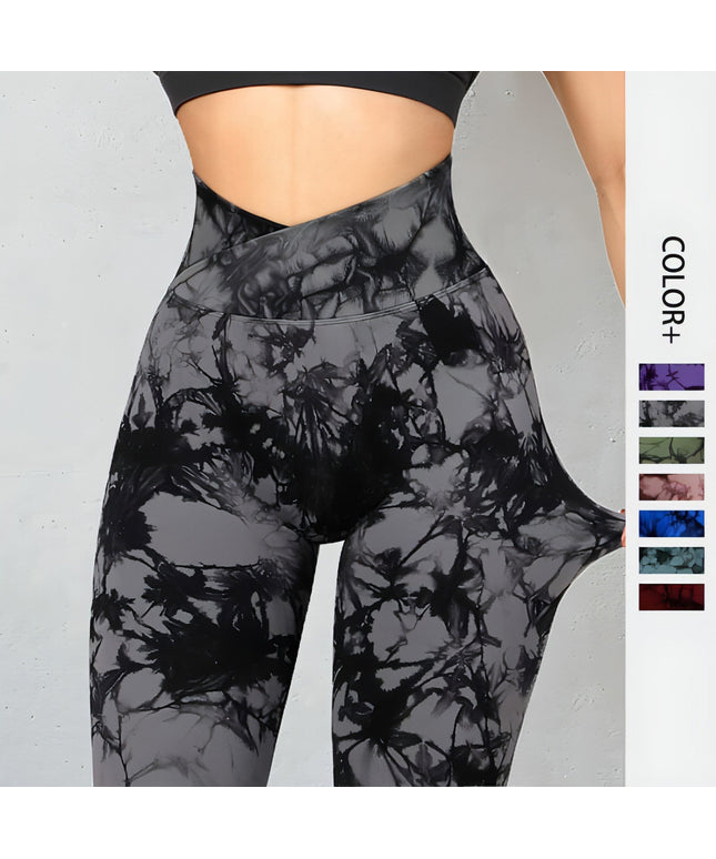 Seamless Tie Dye Leggings Women Yoga Pants Push Up Sport Fitness