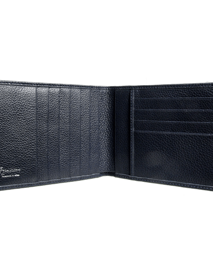 10 Credit Card Pebbled Leather Billfold Blue