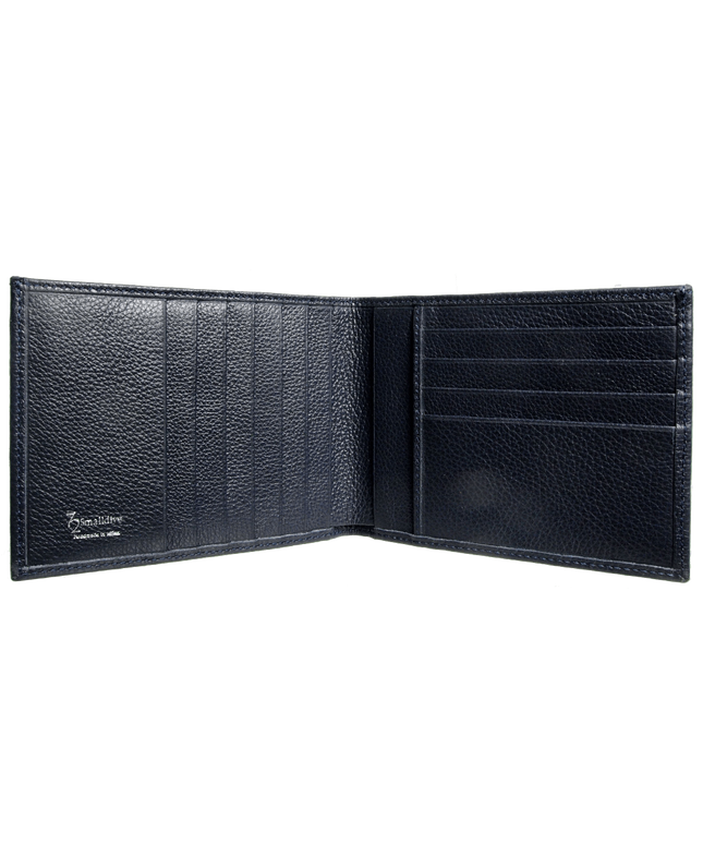 10 Credit Card Pebbled Leather Billfold Blue