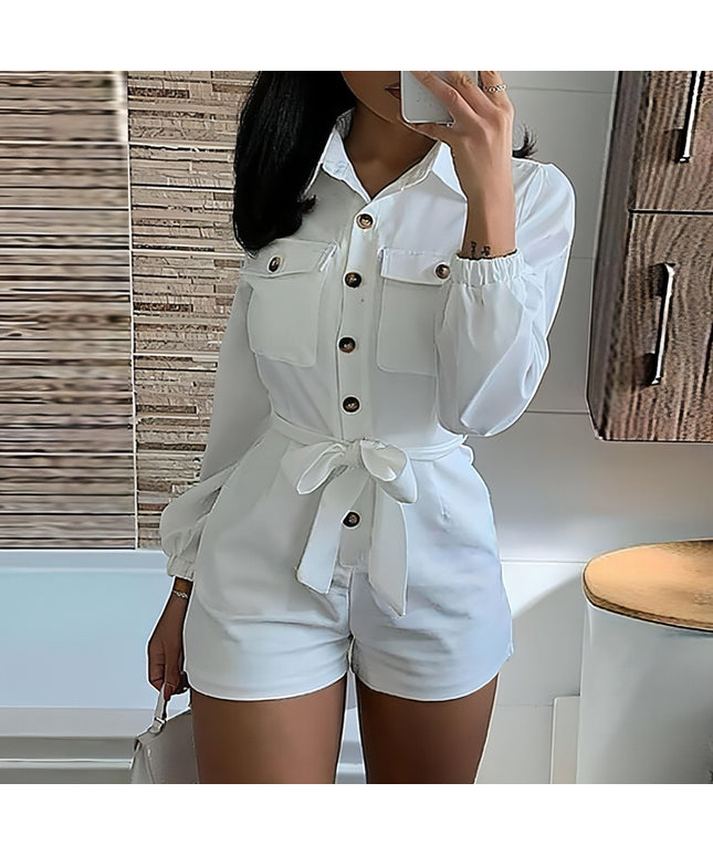 White woven casual jumpsuit