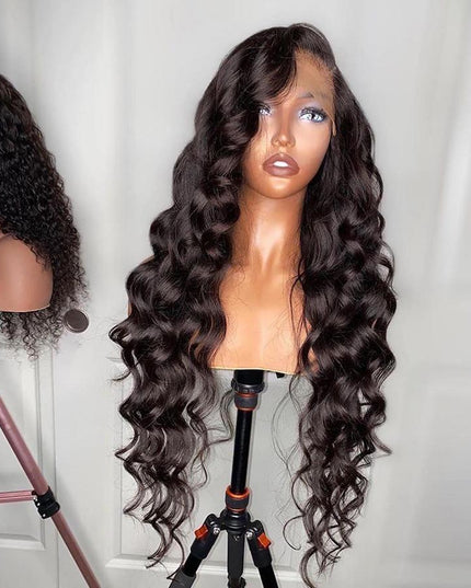180% Density Full 4x4 Transparent Lace Front Loose Wave Human Hair Wig