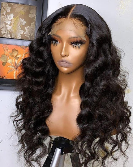 180% Density Full 4x4 Transparent Lace Front Loose Wave Human Hair Wig