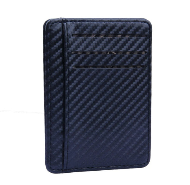 New Fashion Pu Leather Carbon Fiber Wallet Mini Slim Wallets Business
