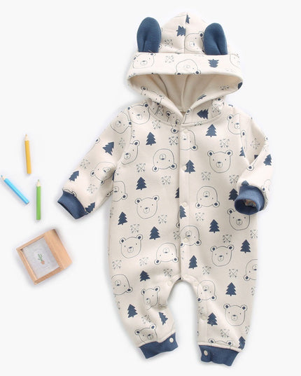 CozyCub™ – Hooded Winter Jumpsuit for Babies