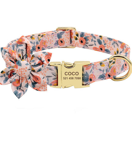 PawPrints™ – Personalized Dog Collar with Removable Flower