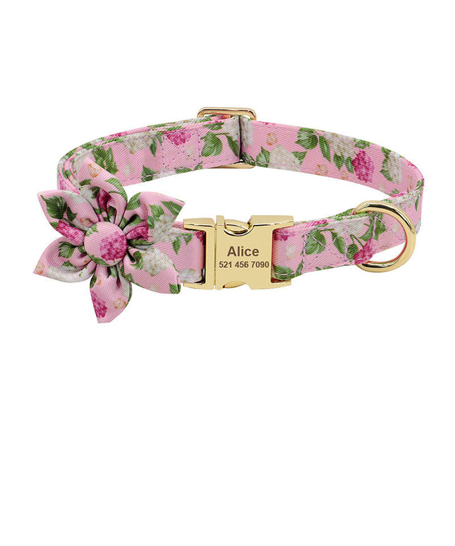 PawPrints™ – Personalized Dog Collar with Removable Flower