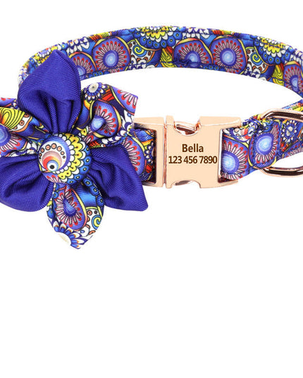 PawPrints™ – Personalized Dog Collar with Removable Flower