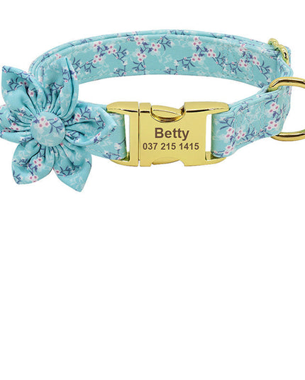 PawPrints™ – Personalized Dog Collar with Removable Flower