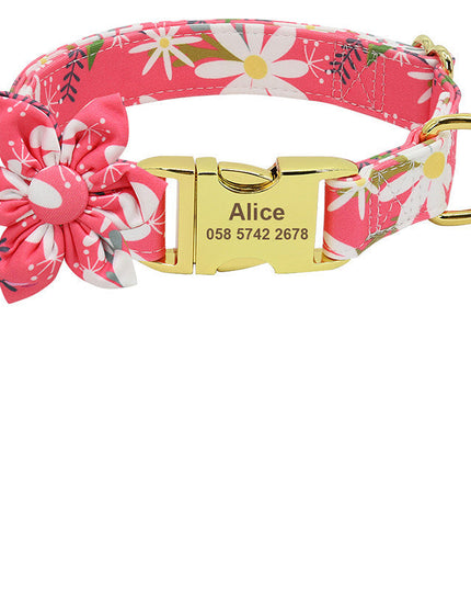 PawPrints™ – Personalized Dog Collar with Removable Flower