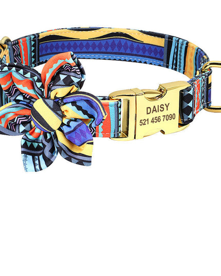 PawPrints™ – Personalized Dog Collar with Removable Flower