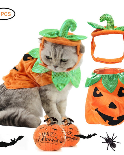 Halloween Pet Cats Costume Props Creative Pumpkin