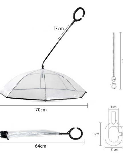 Hot Selling Transparent Pet Supplies Adjustable Pet Umbrella