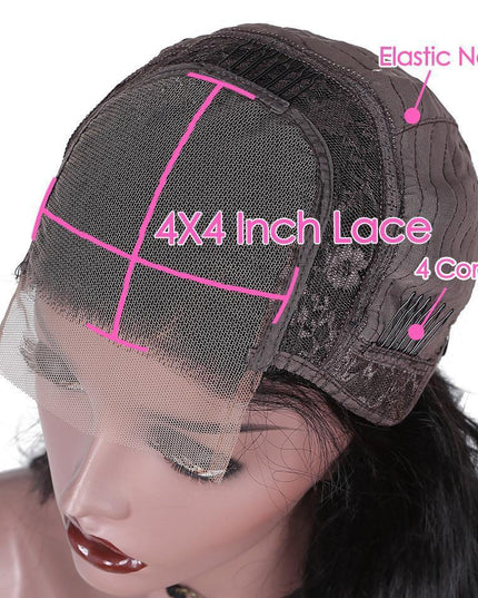180% Density Full 4x4 Transparent Lace Front Loose Wave Human Hair Wig