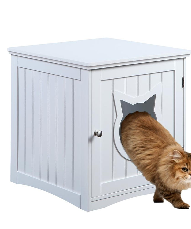 Cat House Side Table, Nightstand Pet House, Litter Box Enclosure