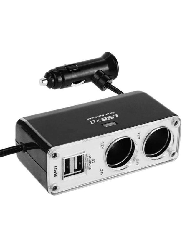 AMZER 2-Socket Cigarette Lighter Adapter 12/24V Car Power Output