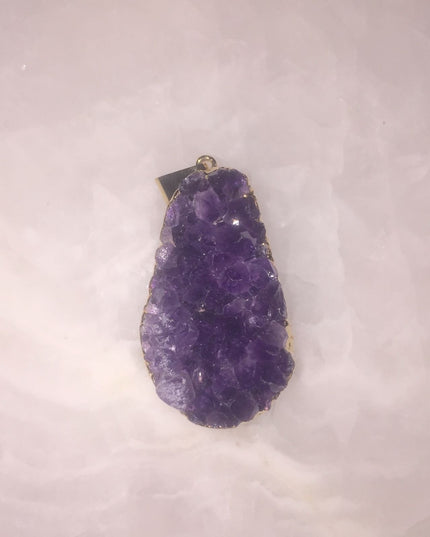 Purple Amethyst Cluster Pendant
