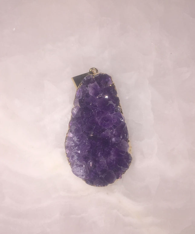 Purple Amethyst Cluster Pendant