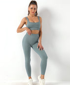 Grey Blue Square Neck
