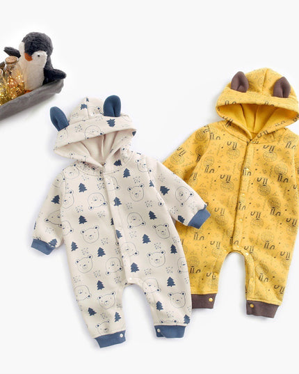 CozyCub™ – Hooded Winter Jumpsuit for Babies