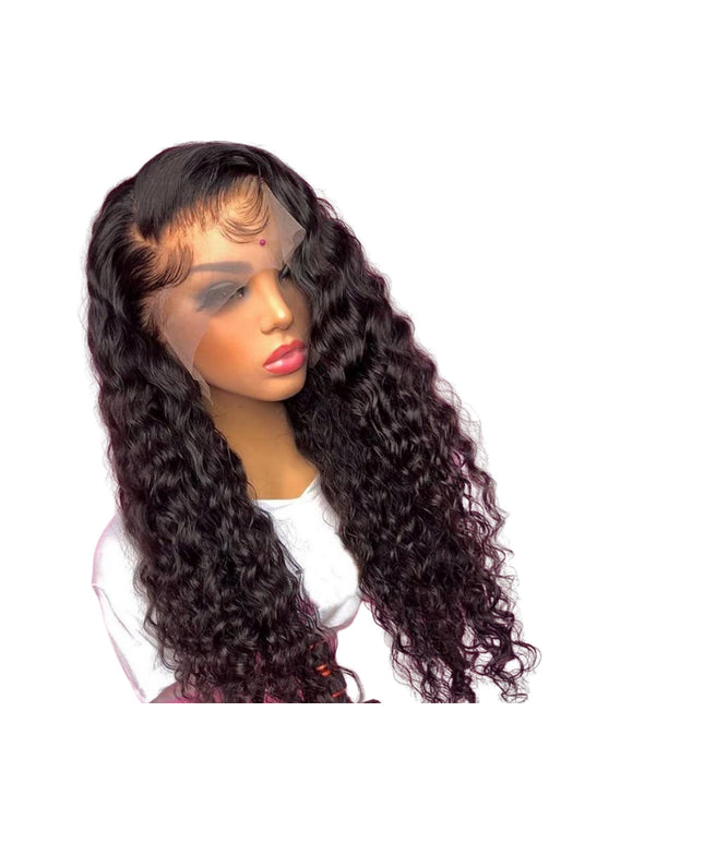13x4 HD Transparent Lace Frontal Deep Wave Human Hair Wigs 200% Densit