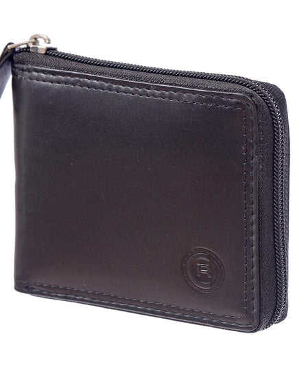 Men's Leather Zip Around Billfold Wallet
