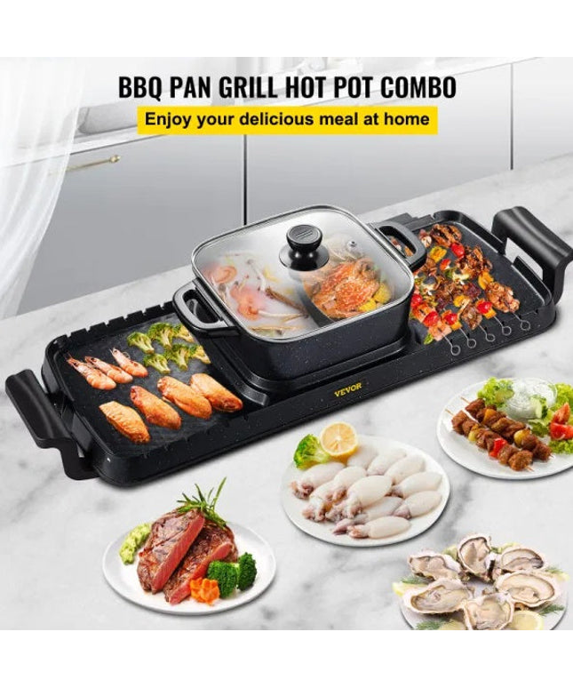 Multifunctional Teppanyaki Grill Pot With Dual Temp Control