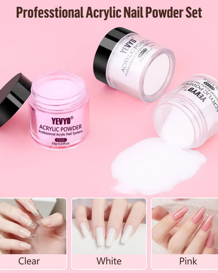 Professional Acrylic Nail Kit, With Pink Nail UV LED Lamps, Acrylic