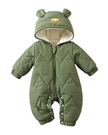 FrostNest™ – Padded Baby Winter Romper with Hat
