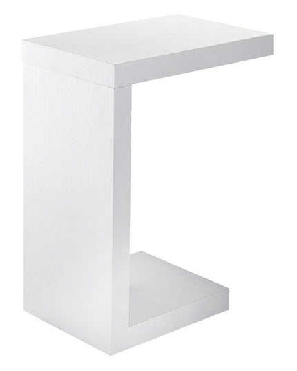 11.5" x 18" x 24" White Hollow Core Particle Board  Accent Table