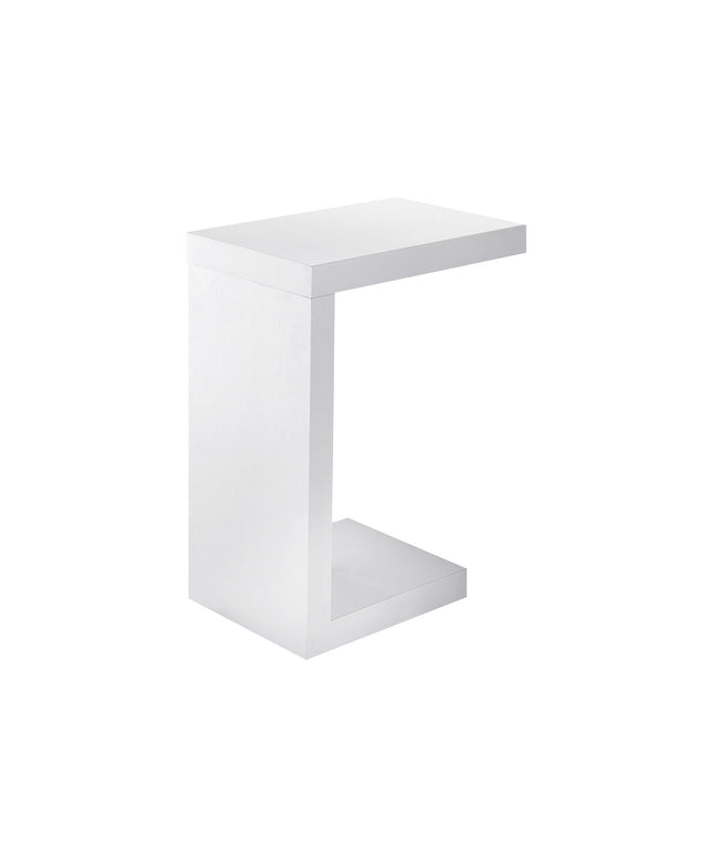 11.5" x 18" x 24" White Hollow Core Particle Board  Accent Table