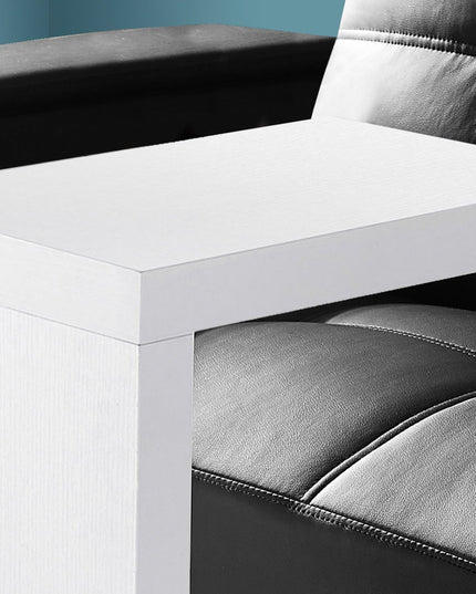 11.5" x 18" x 24" White Hollow Core Particle Board  Accent Table