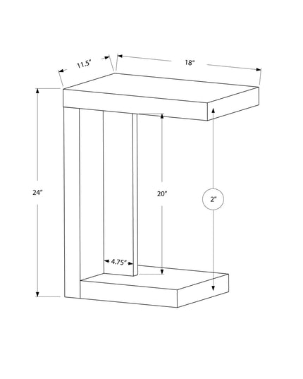 11.5" x 18" x 24" White Hollow Core Particle Board  Accent Table