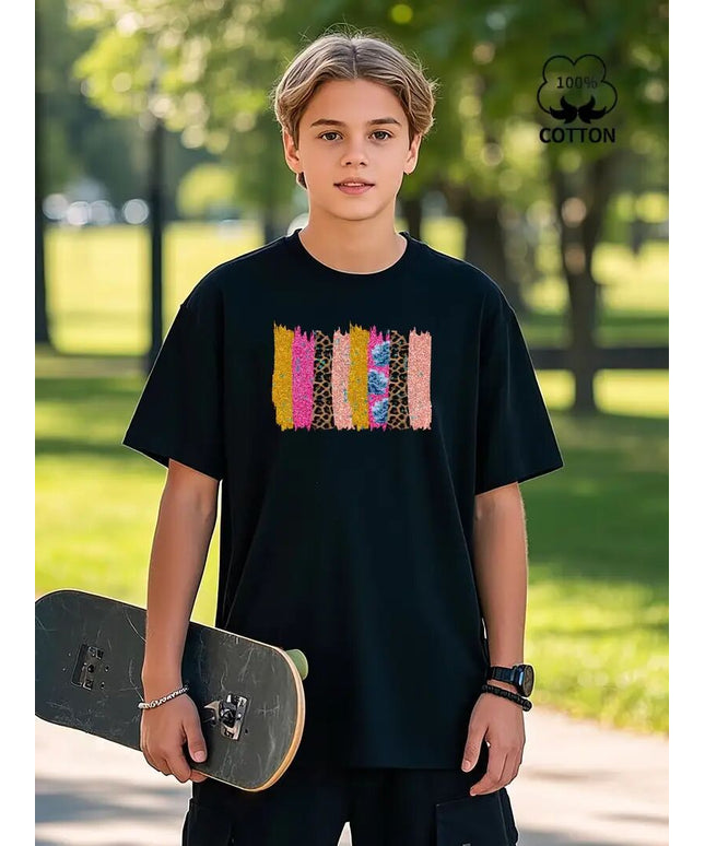 Men Simple Printed Short-Sleeved Shirt