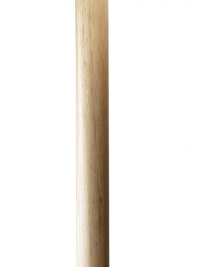 59" Natural Solid Wood Floor Lamp With White Linen Drum Shade