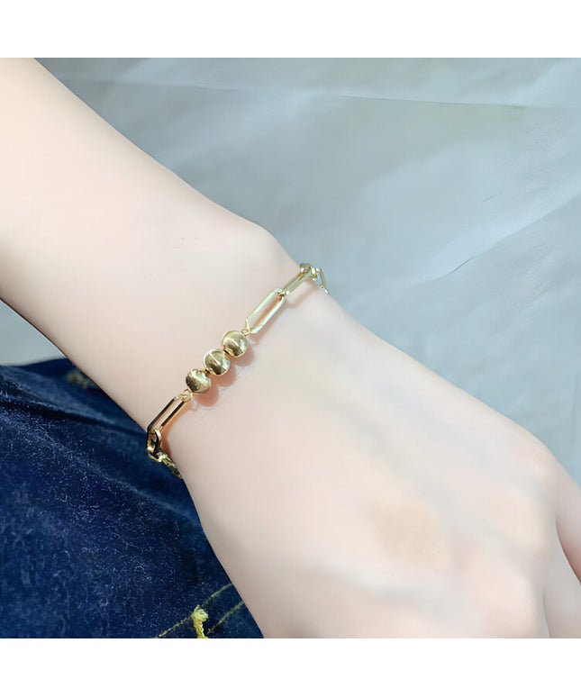 18K Gold Cat Eyeball Checker Handmade Thick Bracelet