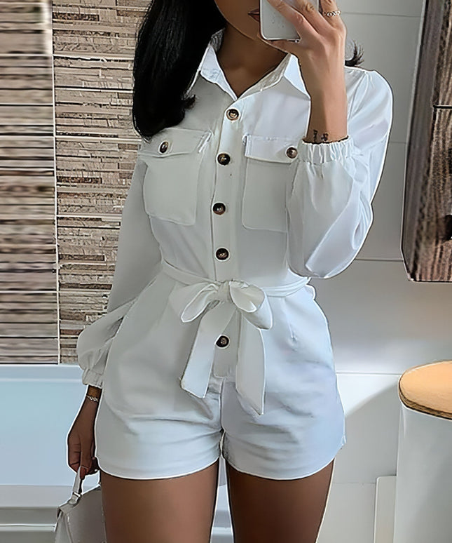White woven casual jumpsuit