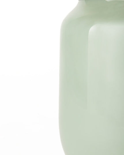 12" Green Abstract Cylinder Crystal Glass Table Vase