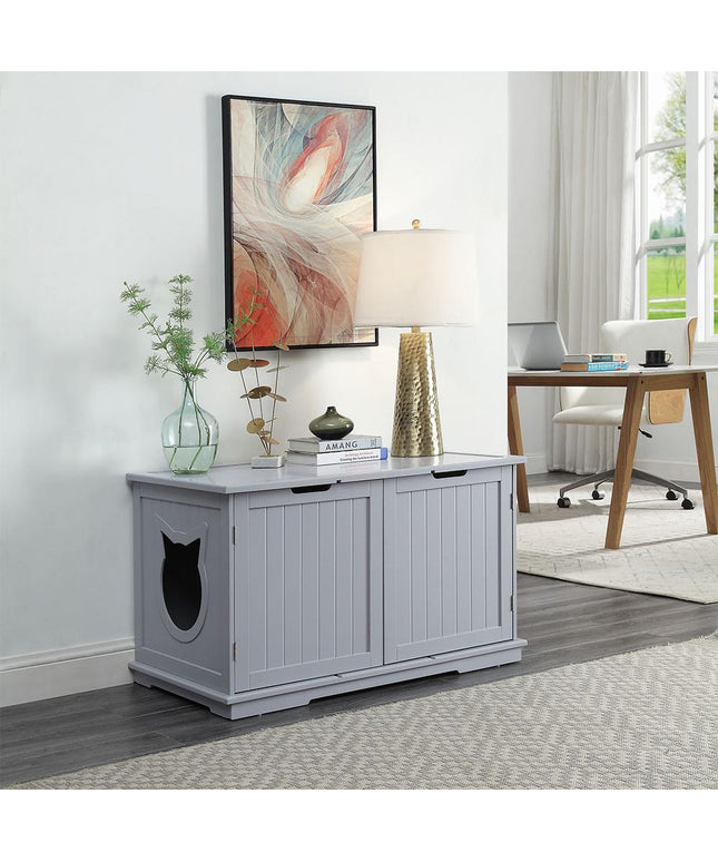 X-Large Cat Washroom Bench Litter Box Enclosure Furniture Box House