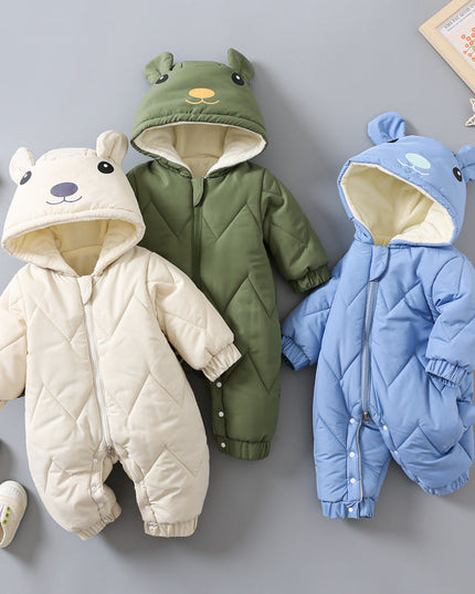 FrostNest™ – Padded Baby Winter Romper with Hat