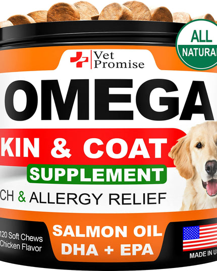 Omega 3 for Dogs   Dog Skin and Coat Supplement   Fish Oil for Dogs