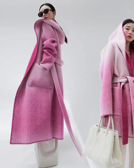 Women's Fashion Reversible Cashmere Coat – Luxury & Versatility
