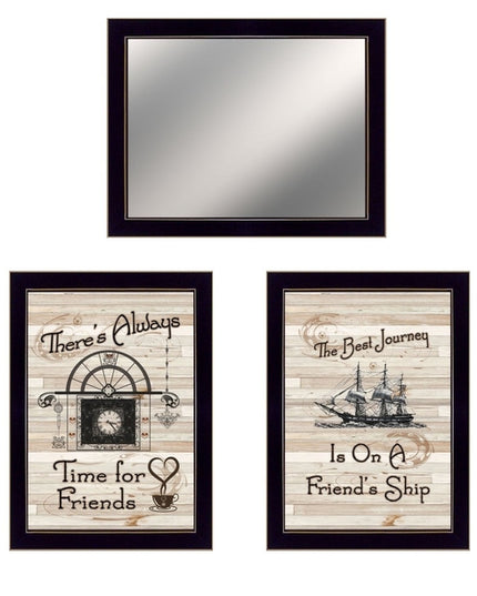 Set Of Three Friendship Journey 4 Black Framed Print Kitchen Wall Art