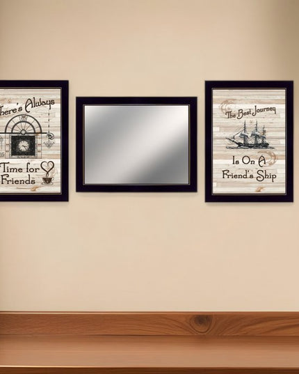 Set Of Three Friendship Journey 4 Black Framed Print Kitchen Wall Art